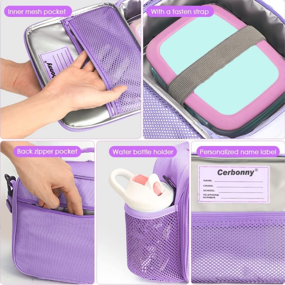 Purple Kids Insulated Lunch Box - Picture 3 of 5